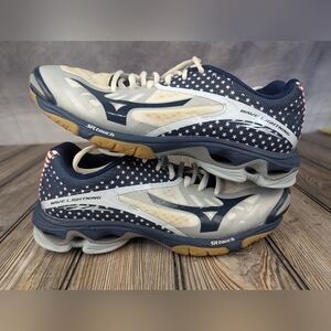 Mizuno Wave Lightning Size 9.5 Volleyball Shoes Red/White/Blue